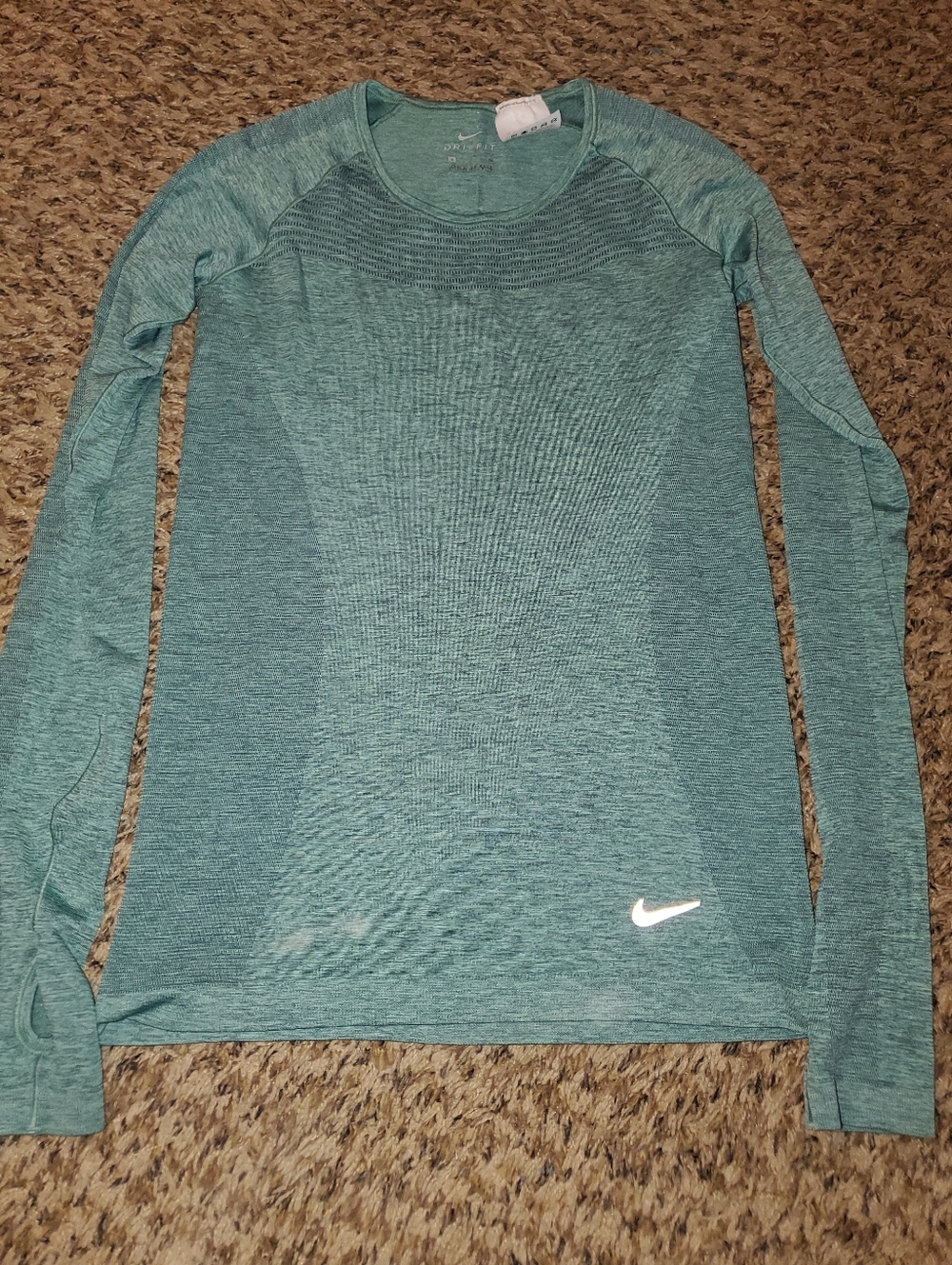 Nike teal heathered long sleeve performance top